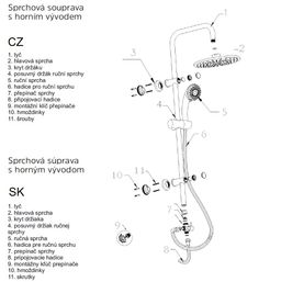 EBS Sprchový stĺp bez batérie, chróm CGR001 - galéria #2