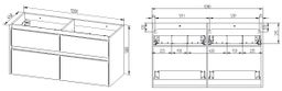 EBS Duomo Skrinka a umývadlo 121 cm, biela lesklá - galéria #2