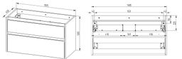EBS Duomo Skrinka a keramické umývadlo Slim 101 cm, čierna matná - galéria #2