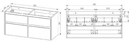 EBS Duomo Skrinka a keramické umývadlo 121 cm, čierna matná - galéria #2