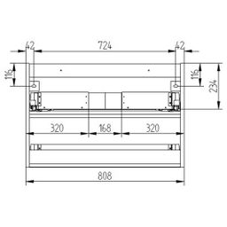 EBS KUBA Skrinka + keramické umývadlo Slim 81 cm, antracitovo sivá - galéria #4