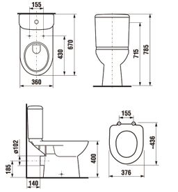 Jika Euroline WC kombi misa s nádržkou, zadný odpad, biela H8226160002415 - galéria #1
