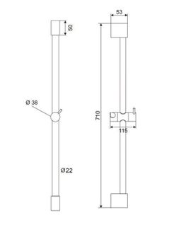 EBS Sprchový set s tyčou 71 cm, 3jet 12 cm, chróm - galéria #4