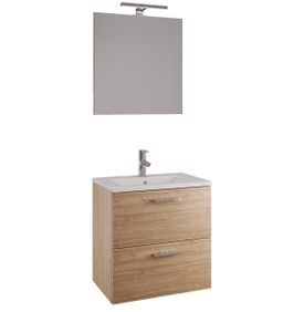 EBS Tami Skrinka s umývadlom 60 cm, zrkadlom a svetlom, svetlý orech select - galéria #1