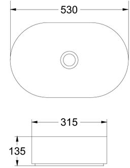 EBS Spin Umyvadlo na desku 53 x 31,5 cm, bílá SPINU530R - galéria #2