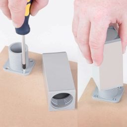 EBS Nábytková noha 15-16,5 cm, plast - ALU stříbrná NOHANAB15B - galéria #4