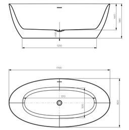 EBS Diora B Voľne stojaca vaňa 170x82 cm, biela lesklá DIORA170B - galéria #5