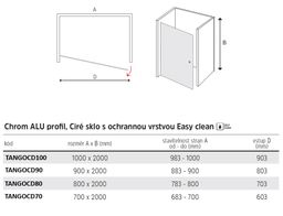 EBS Tango Pivotové jednokřídlé dveře 80x200 cm, chrom/čiré sklo TANGOCD80 - galéria #2