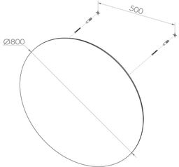 EBS Dione Okruhle zrkadlo 80cm s podsvietením a ochranou proti zahmlievaniu - galéria #3