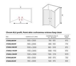 EBS Star2 Sprchové dveře 100 cm, chrom, sklo point STAR2L100CRP - galéria #3