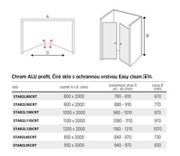 EBS Star2 Sprchové dveře 85 cm, chrom STAR2L85CRT - galéria #3