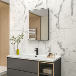 EBS Deira Zrcadlo hranaté 60x80 cm, kartáčovaná černá DEIRAZ6080LEDSBBK - galéria #2