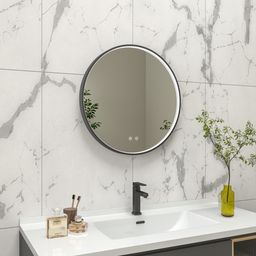 EBS Deira Zrcadlo kulaté 60 cm, kartáčovaná černá DEIRAZ60LEDSBBK - galéria #1