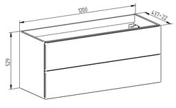 EBS Kuba Skrinka pod umývadlo 120 cm, biela lesklá KUBAS120B - galéria #3