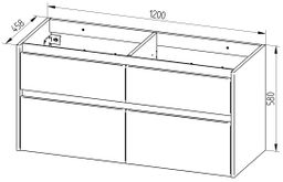 EBS Duomo Skrinka pod umývadlo 120 cm, biela DUOMOS120B - galéria #1