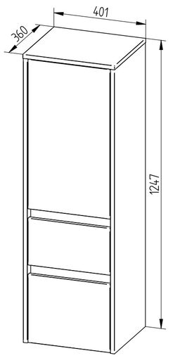 EBS Duomo Vysoká skrinka 40 cm, biela, ľavá DUOMOV40BL - galéria #1