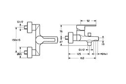 Hansa Ronda Nástenná vaňová batéria bez sprchovej súpravy 3742173 - galéria #1