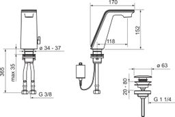 Hansa Alessi Sense Elektronická umývadlová batéria, napájaná batériou, chróm 07732201 - galéria #2