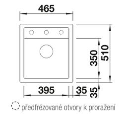 Blanco Dalago 45 Granitový drez bez odkvapkávača s excentrickým ovládaním, 46,5x51cm, káva, 517165 - galéria #1