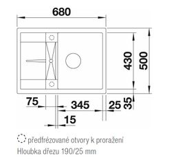 Blanco Metra 45 S Compact Granitový drez s odkapávačom, obojstranný, 68x50cm, tartufo 519569 - galéria #1