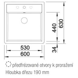 Blanco Panor 60 Keramický drez bez odkvapkávača, 60x63cm, žiarivo biely, 514486 - galéria #3