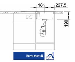 Granitový drez Blanco Zia 45 S s odkapávačom, obojstranný, 78x50 cm, antracit 514732 - galéria #2