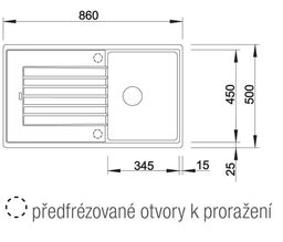 Granitový drez Blanco Zia 45 SL s odkapávačom, obojstranný, 86x50 cm, káva 516745 - galéria #1