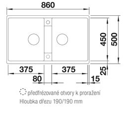 Blanco Zia 9 Granitový dvojdrez bez odkvapkávača, 86x50cm, antracit 516686 - galéria #2