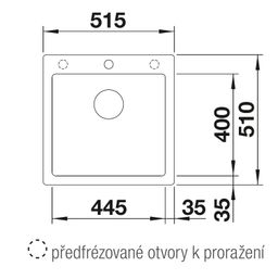 Granitový drez Blanco Pleon 5 InFino bez odkvapkávača, 51,5 cm x 51 cm, biely, 521672 - galéria #1