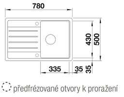 Blanco Legra 45 S Granitový drez s odkapávačom, obojstranný, 78x50cm, biely, 522203 - galéria #1