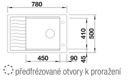 Granitový drez Blanco Elon XL 6 S s odkapávačom, obojstranný, odtoková mriežka, 78x50cm, antracit, 524844 - galéria #2