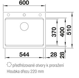 Blanco Etagon 6 Granitový drez bez odkapávača, s vodidlami, 60x51cm, antracit 524539 - galéria #1