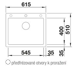 Granitový drez Blanco Pleon 6 InFino bez odkvapkávača, 61,5x51cm, sivý kameň, 521679 - galéria #1
