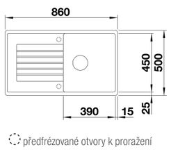 Granitový drez Blanco Zia 5 S s odkapávačom, obojstranný, 86x50 cm, biely 520515 - galéria #2