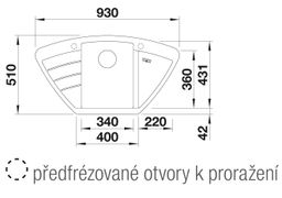 Blanco Zia 9 E Granitový rohový drez s vaničkou a odkvapkávačom vľavo, 93x51cm, čierny 526031 - galéria #1