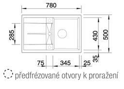 Blanco Metra 45 S Granitový drez s odkapávačom, obojstranný, 78x50cm, tartufo 517346 - galéria #1