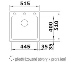 Granitový drez Blanco Naya 5 bez odkvapkávača, 51,5x51cm, biely 526582 - galéria #1