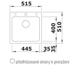 Granitový drez Blanco Naya 5 bez odkapávača, 51,5x51cm, sivý kameň, 526580 - galéria #1