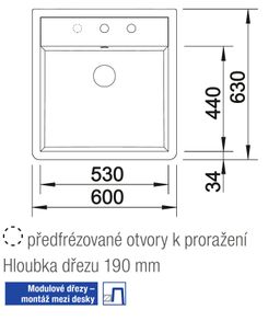Blanco Panor 60 Keramický drez bez odkvapkávača, 60x63cm, modulárny nadstavec, žiarivo biely, 514501 - galéria #7