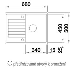 Granitový drez Blanco ZIA 45 S Compact s odkapávačom, obojstranný, 68x50 cm, sivá sopka, 527380 - galéria #1