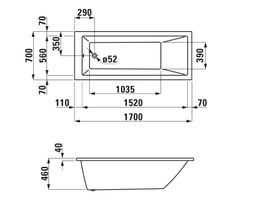 Laufen Pro Vstavaná vaňa 170 x 70 cm, biela H2309500000001 - galéria #1