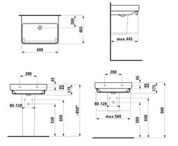 Laufen Pro S Umývadlo 60 x 46,5 cm bez otvoru, LCC biela H8109634001091 - galéria #1