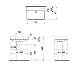 Laufen Umyvadlo Pro S 65 x 46,5 cm bez otvoru, biele H8109640001091 - galéria #1