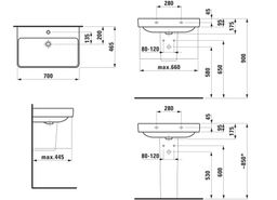 Laufen Pro S Umývadlo 70 x 46,5 cm bez prepadu, LCC biela H8109674001561 - galéria #1