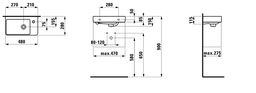Laufen Pro S Umývadlo 28x48 cm s otvorom vpravo, biele LCC H8159544001041 - galéria #3