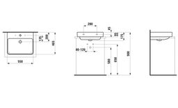 Laufen Umyvadlo Pro S, rez 46,5 x 55 cm, biele H8169620001041 - galéria #1