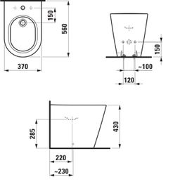 Laufen Kartell Bidet stojaci, čierny lesklý H832331020203021 - galéria #2