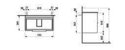 Laufen Základná skrinka pod umývadlo 73,3 cm, tmavohnedý jilm H4023521102631 - galéria #1
