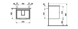 Laufen Spodná skrinka pod umývadlo 80,9 cm, tmavohnedý jilm H4023921102631 - galéria #1