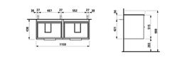 Laufen Základná skrinka pod umývadlo 116 cm, svetlý jilm H4024941102621 - galéria #1